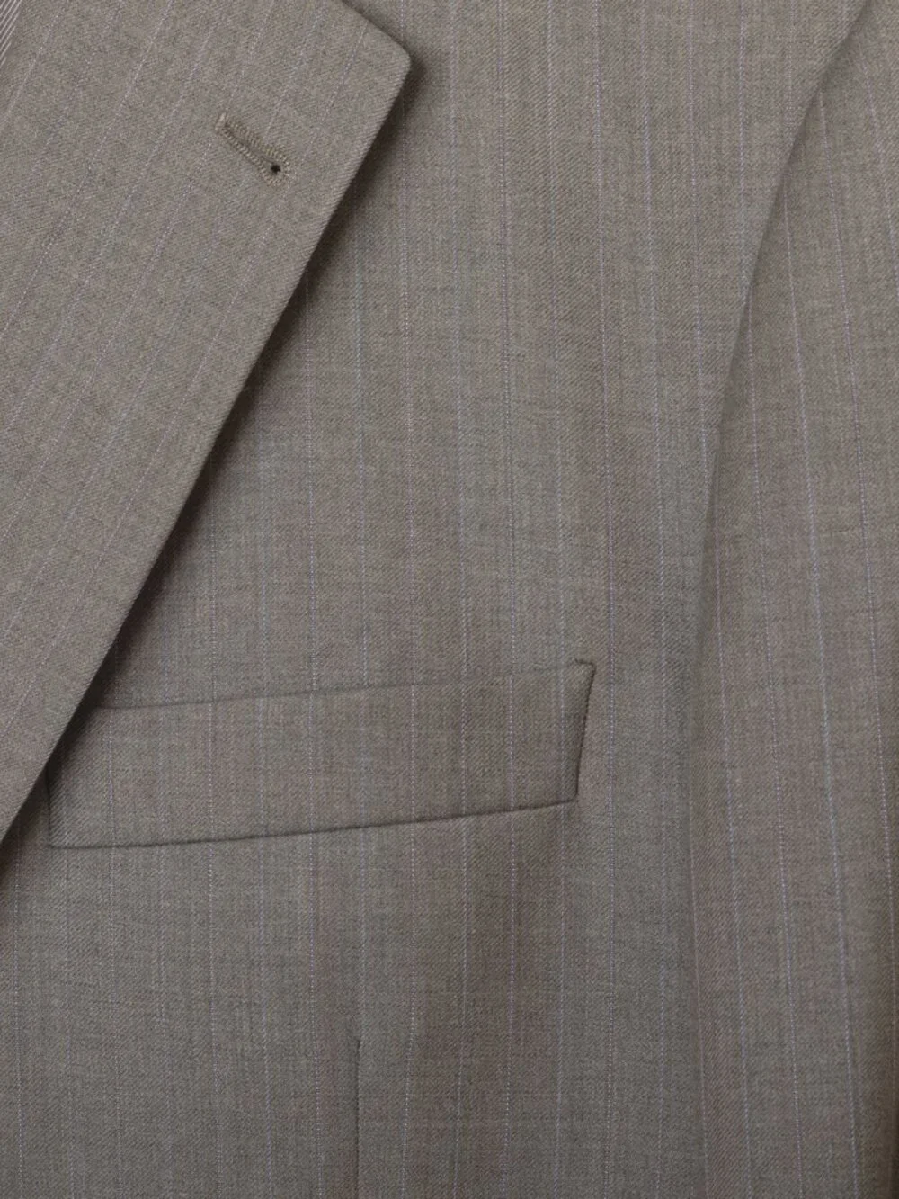 Vintage Y2K Burberry London Men's Grey Pinstripe Wool Suit 44R Pleated Cuffed